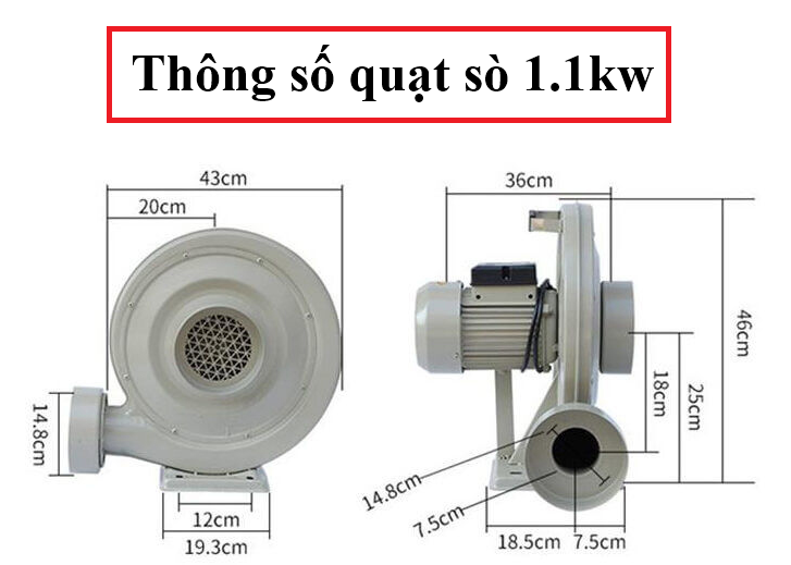 thông số quạt sò thổi 1.1kw TZY-96110